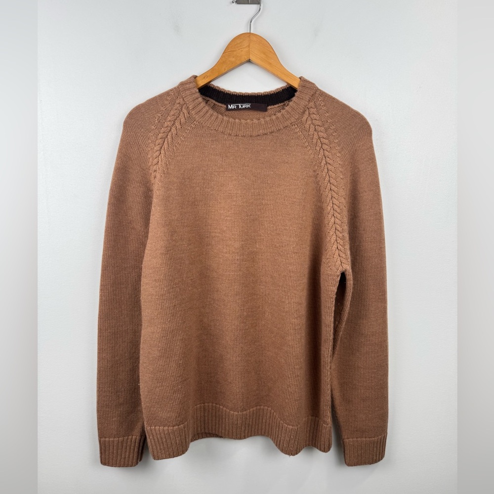 Mr. Turk Men‎ Tan Merino Wool Sweater Size S/M